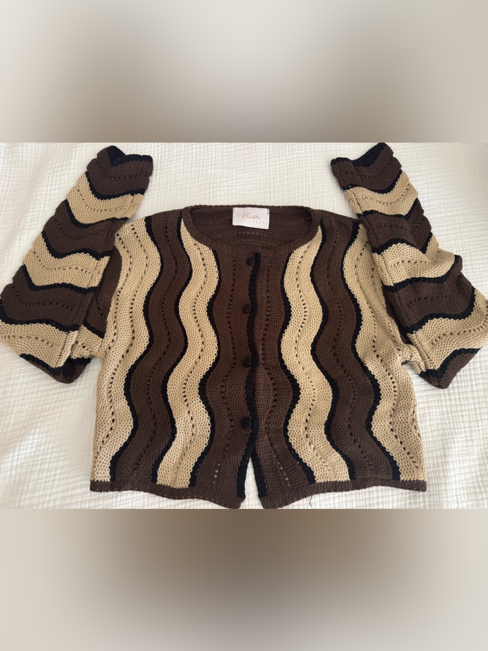 Blush Boutique / 12th Tribe Nikki Wavy Cropped Fall Sweater